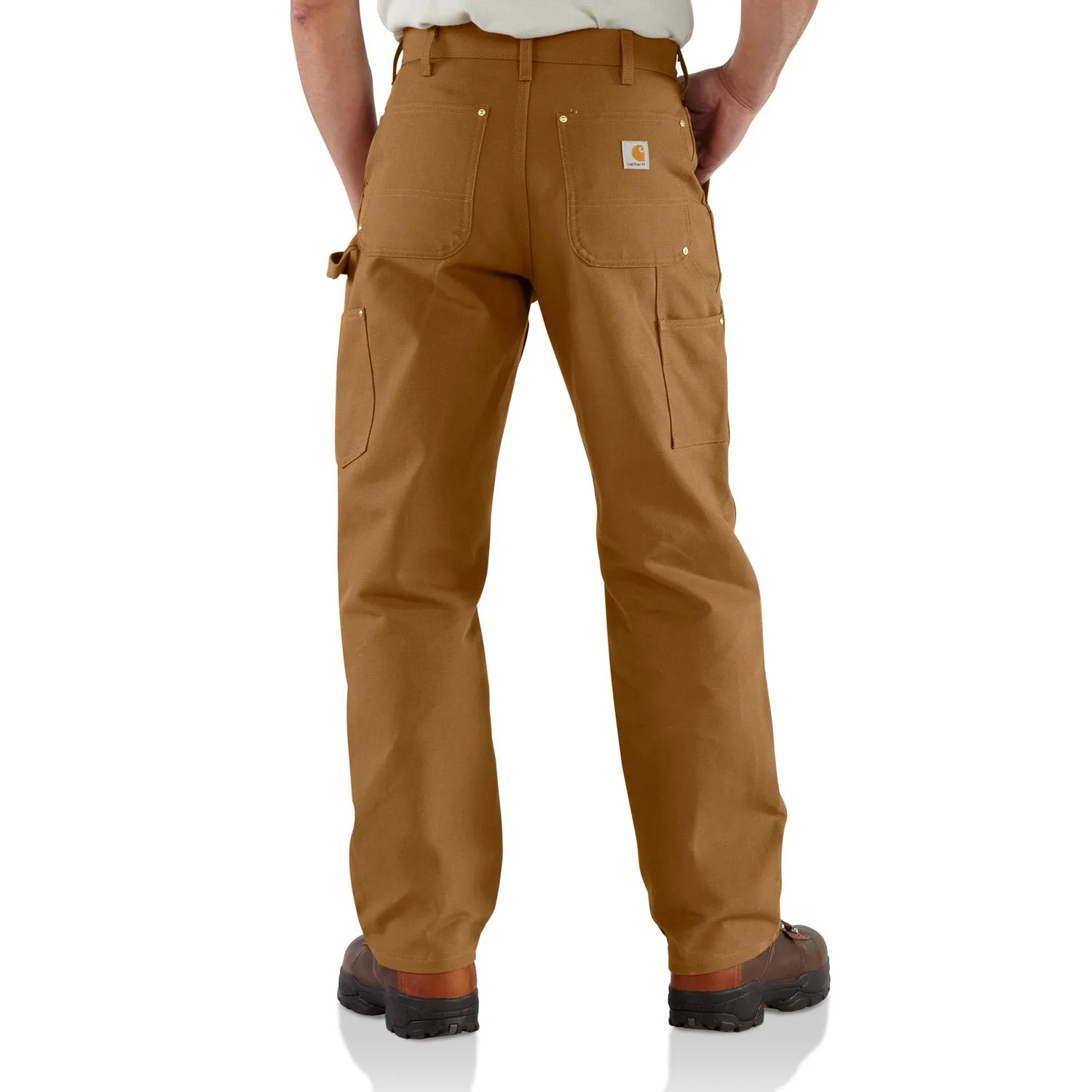 Carhartt Men's Firm Duck Double-Front Work Dungaree_Brown