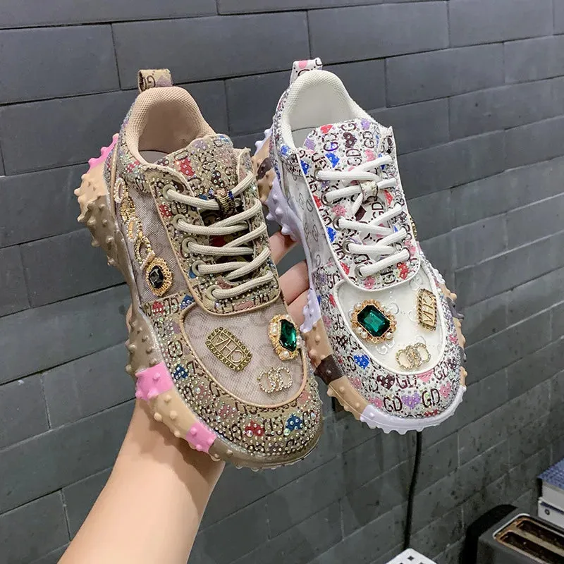 Casual Sneakers Rhinestone Diamond