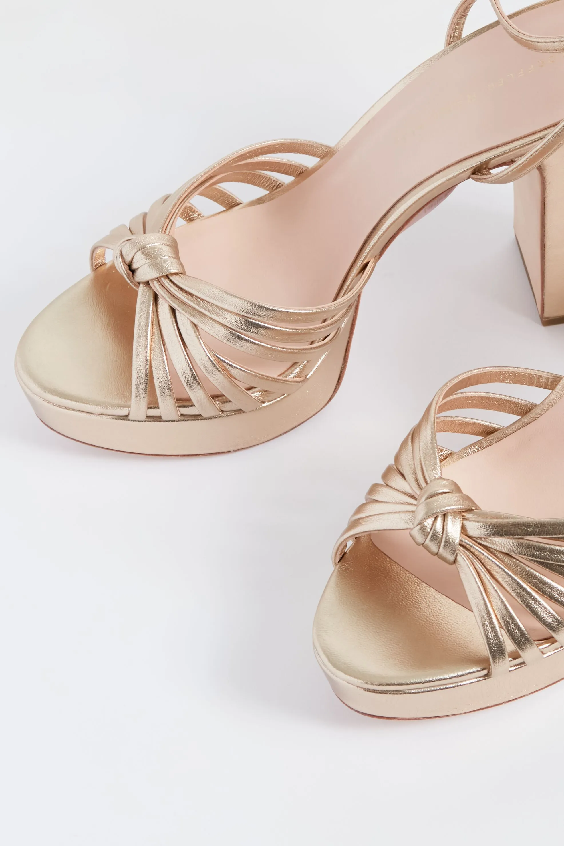 Champagne Nappa Rivka Platform Heels