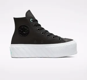 Converse scarpa sneakers da donna con zeppa Surface Fusion Lift Chuck Taylor All Star 571675C nero bianco