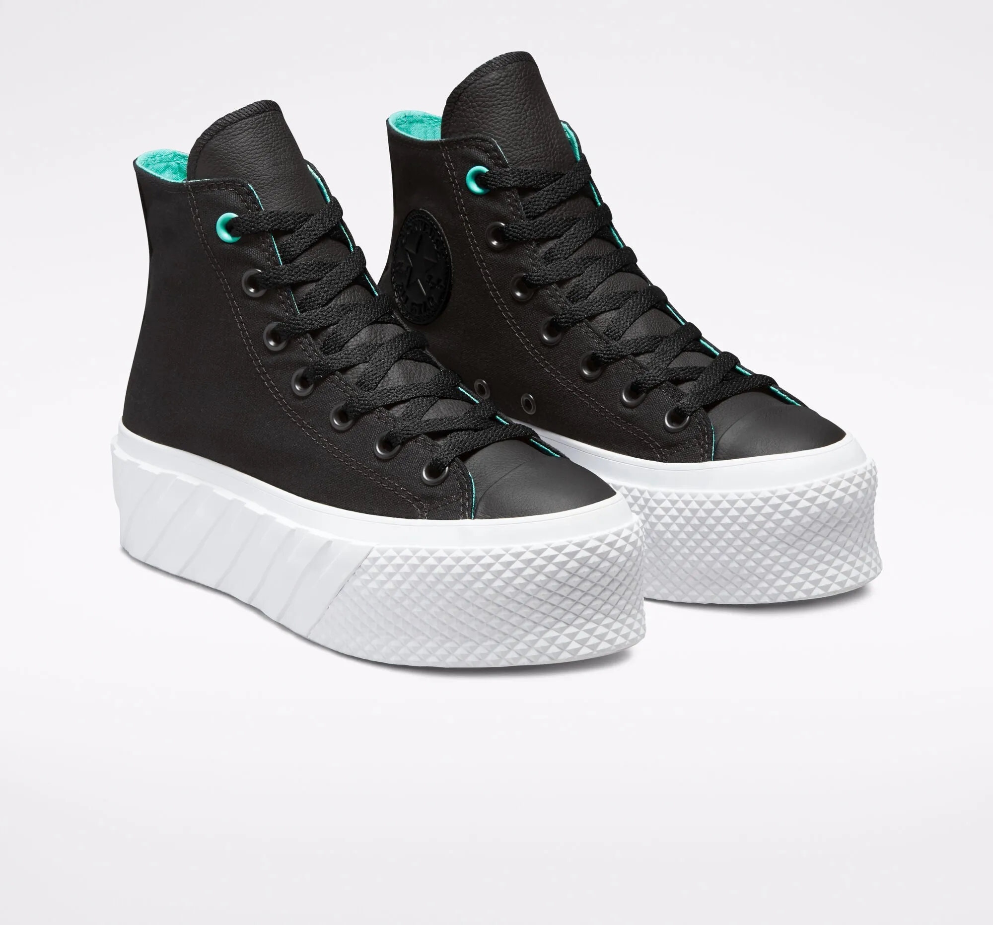 Converse scarpa sneakers da donna con zeppa Surface Fusion Lift Chuck Taylor All Star 571675C nero bianco