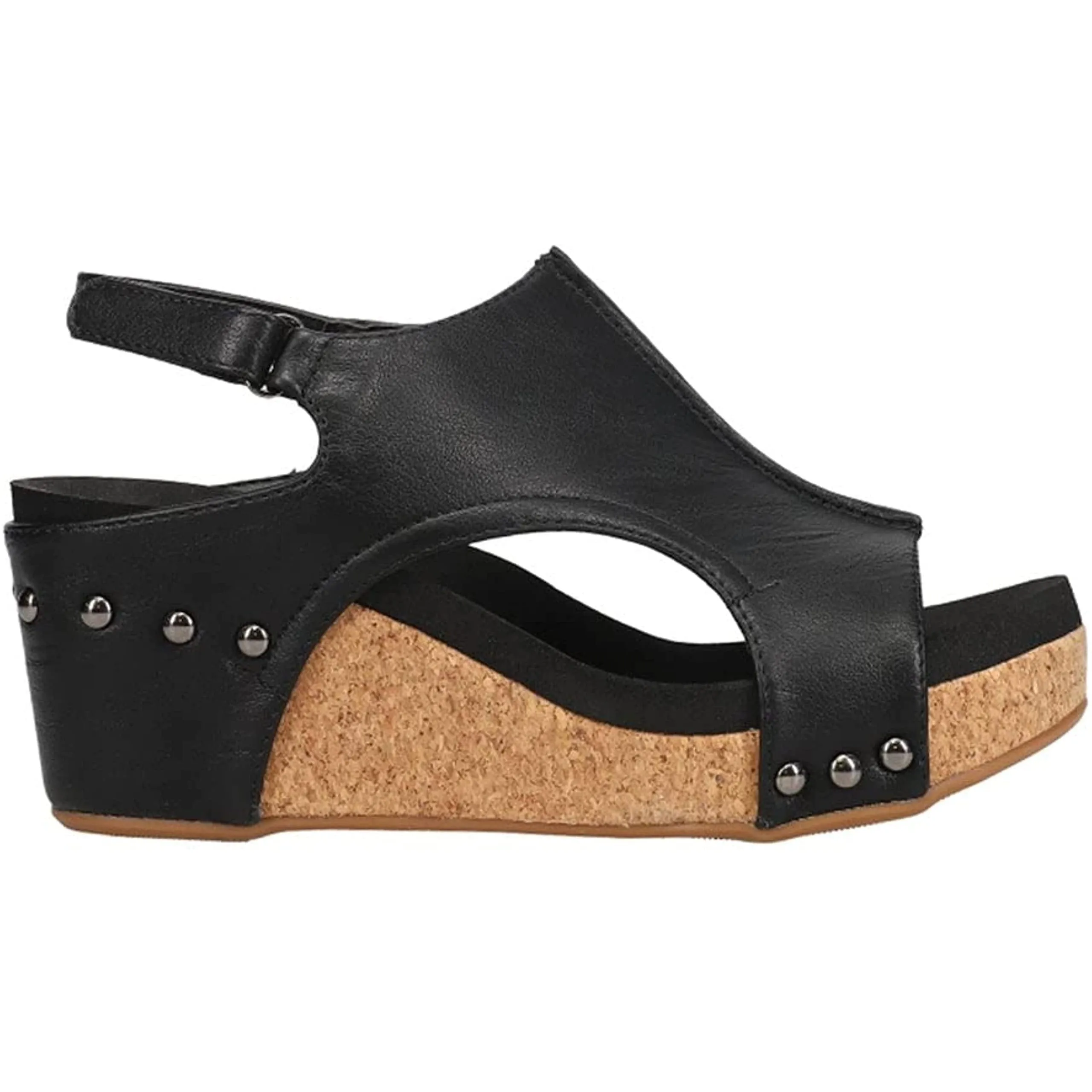 Corkys Footwear (WSL Women`s Corkys Carley Black Metallic Wedge Black 8