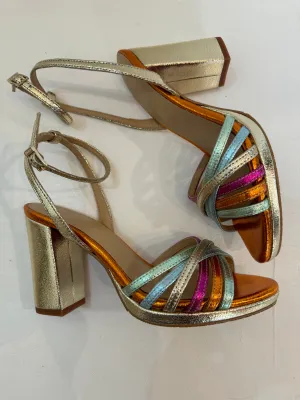 Cuple Multicoloured Leather Strappy Sandal