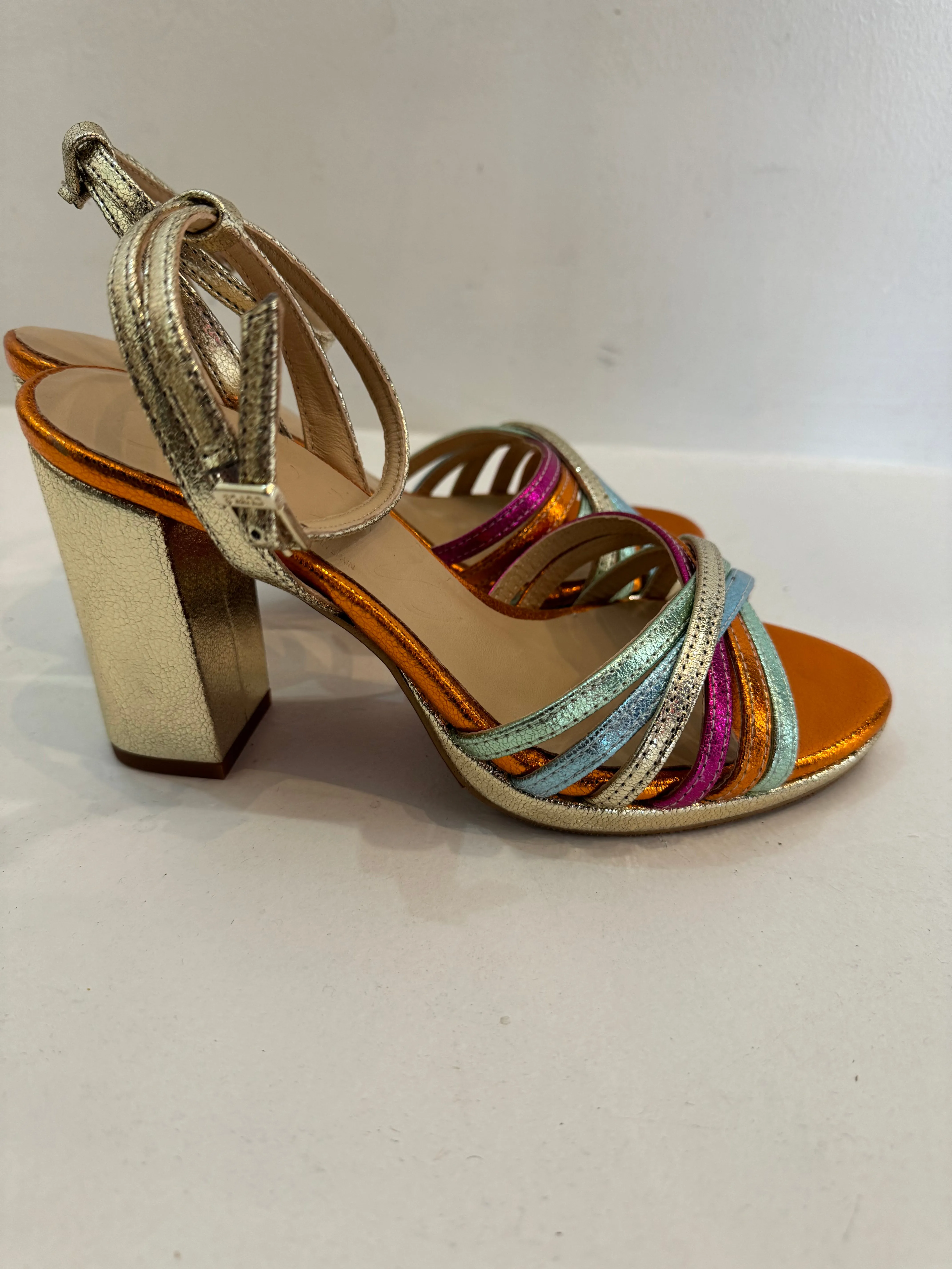 Cuple Multicoloured Leather Strappy Sandal