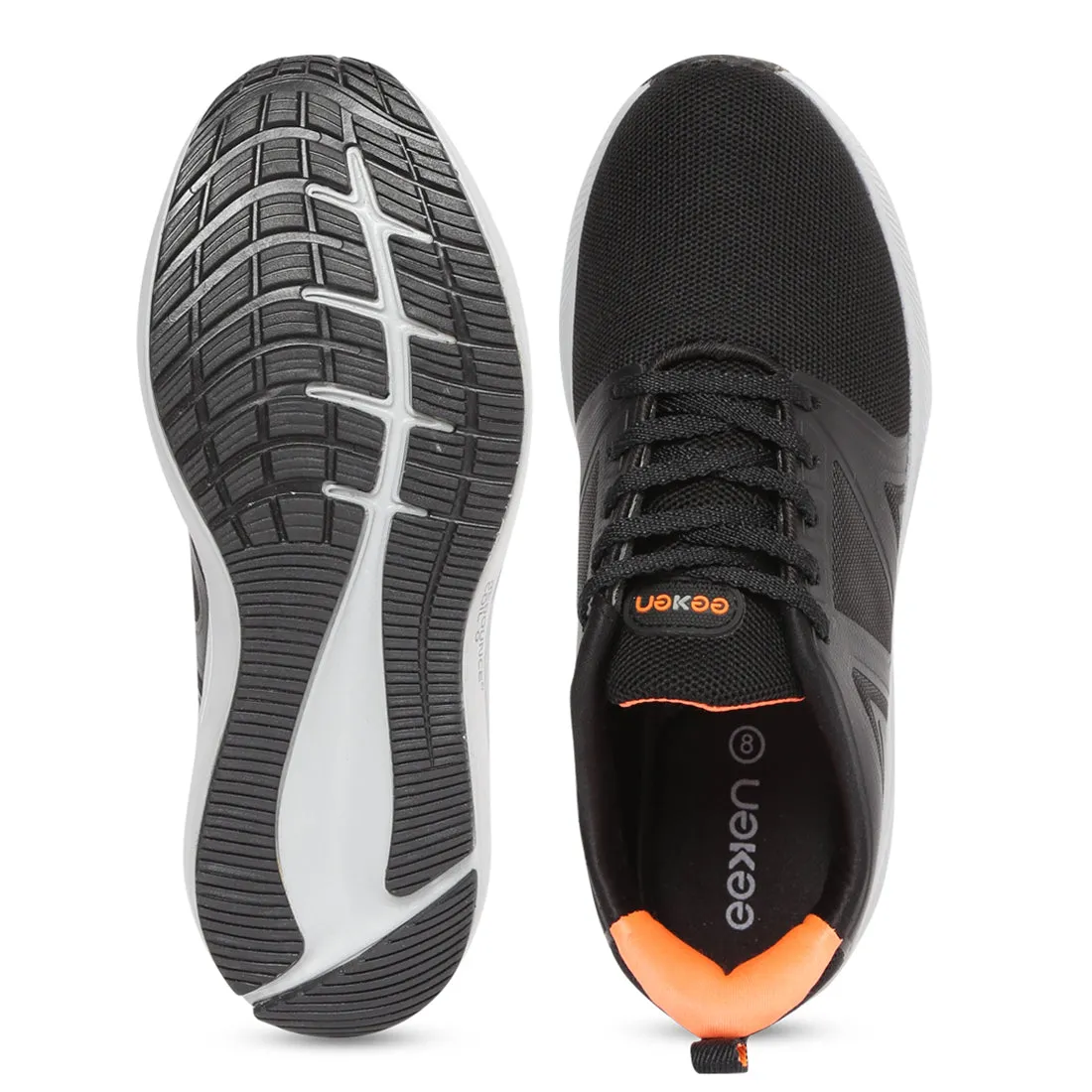 Eeken ESHGIA124 Black And Orange Athleisure Shoes For Men