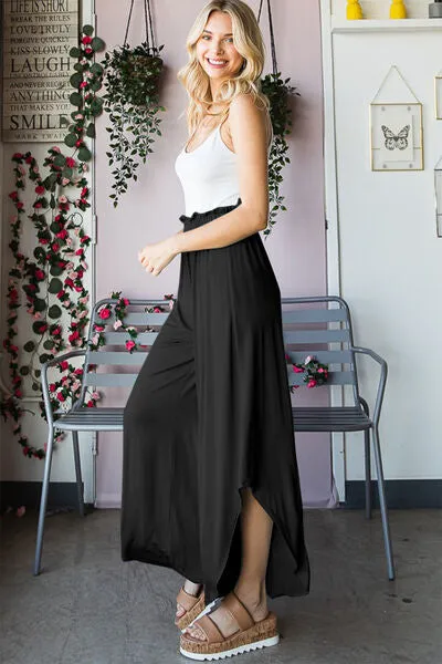 Explore More Collection - Heimish Full Size Frill Slit High Waist Wide Leg Pants