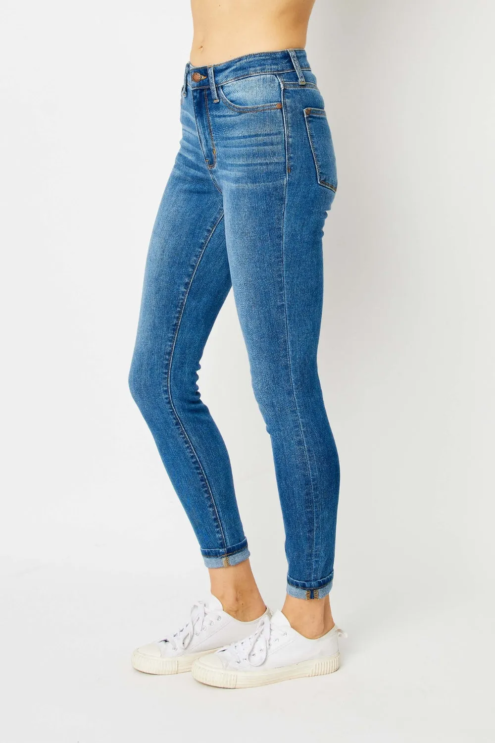 Explore More Collection - Judy Blue Full Size Cuffed Hem Skinny Jeans