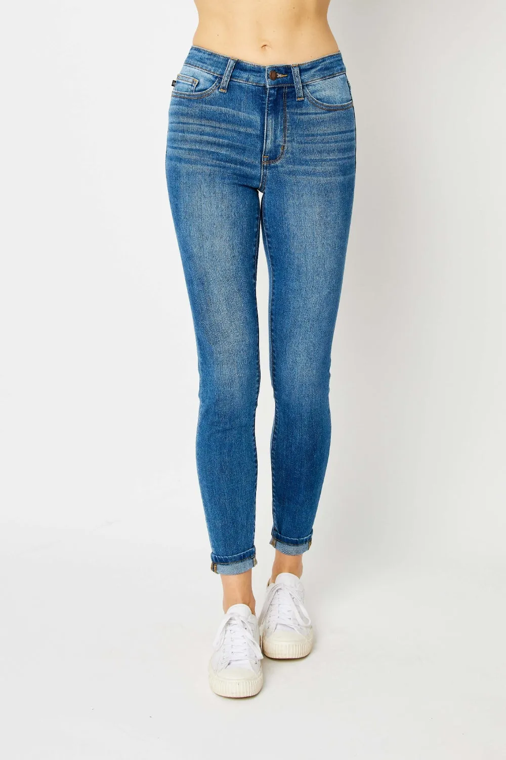 Explore More Collection - Judy Blue Full Size Cuffed Hem Skinny Jeans