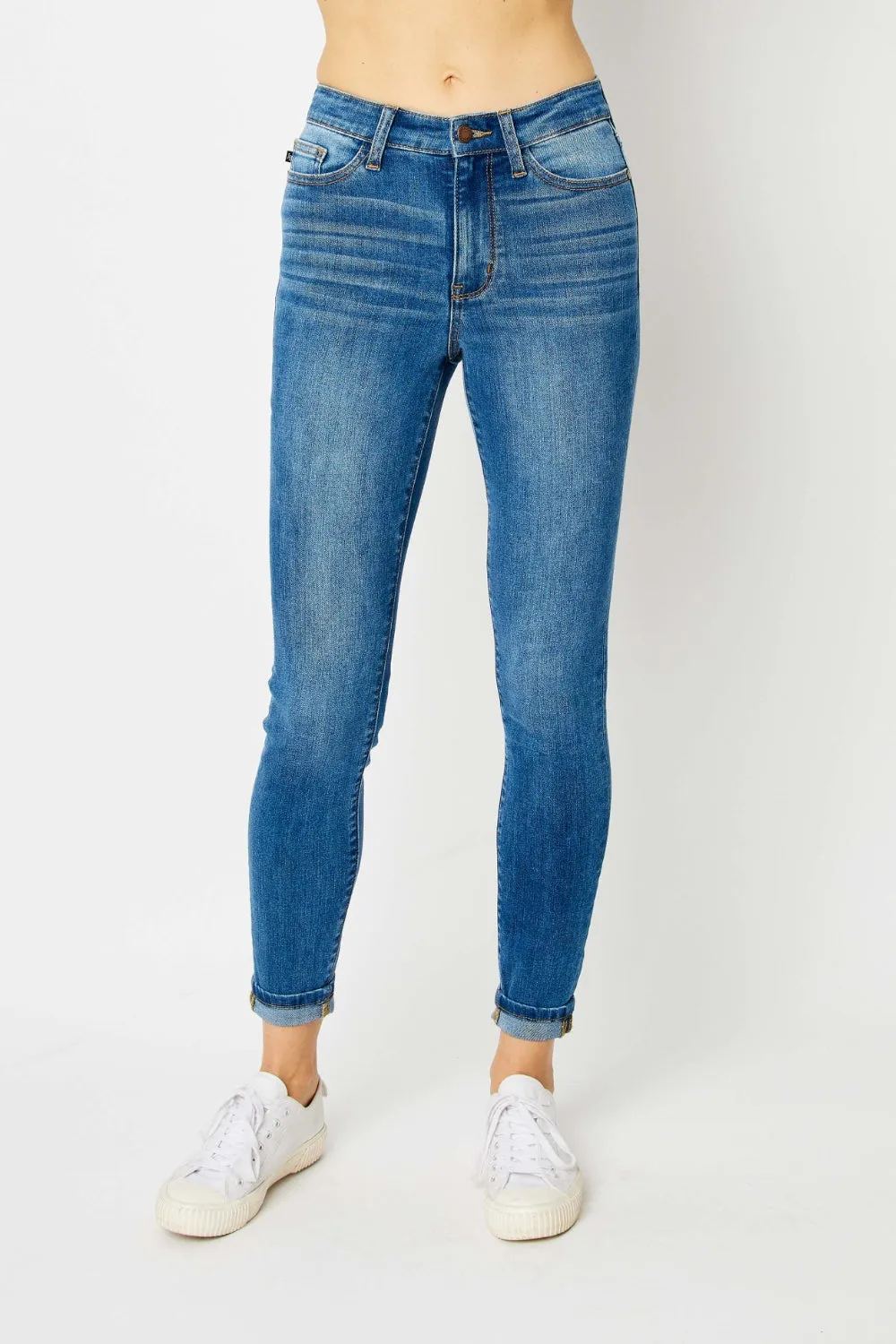 Explore More Collection - Judy Blue Full Size Cuffed Hem Skinny Jeans