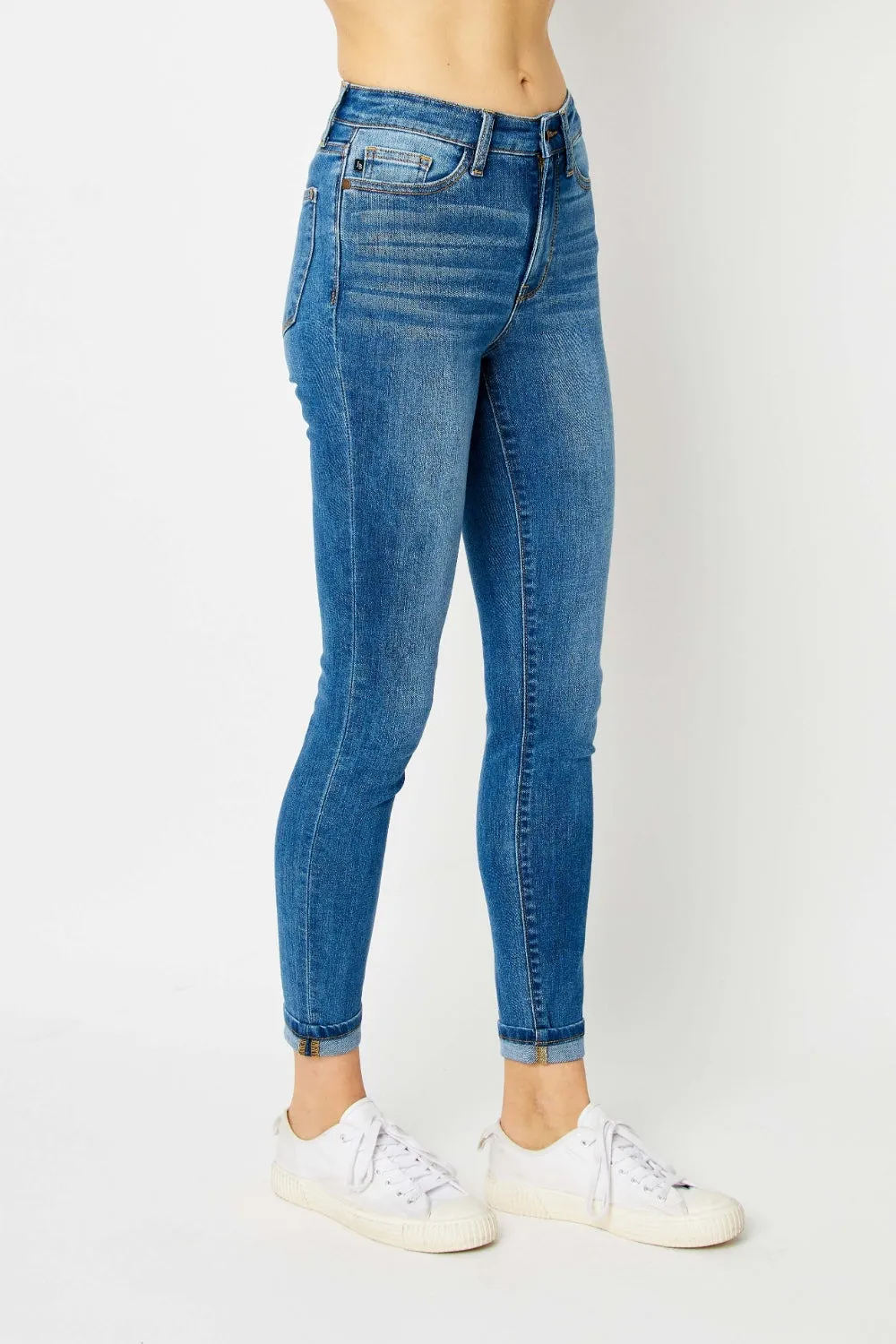 Explore More Collection - Judy Blue Full Size Cuffed Hem Skinny Jeans