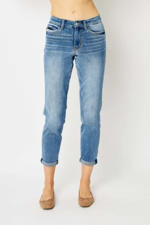 Explore More Collection - Judy Blue Full Size Cuffed Hem Slim Jeans