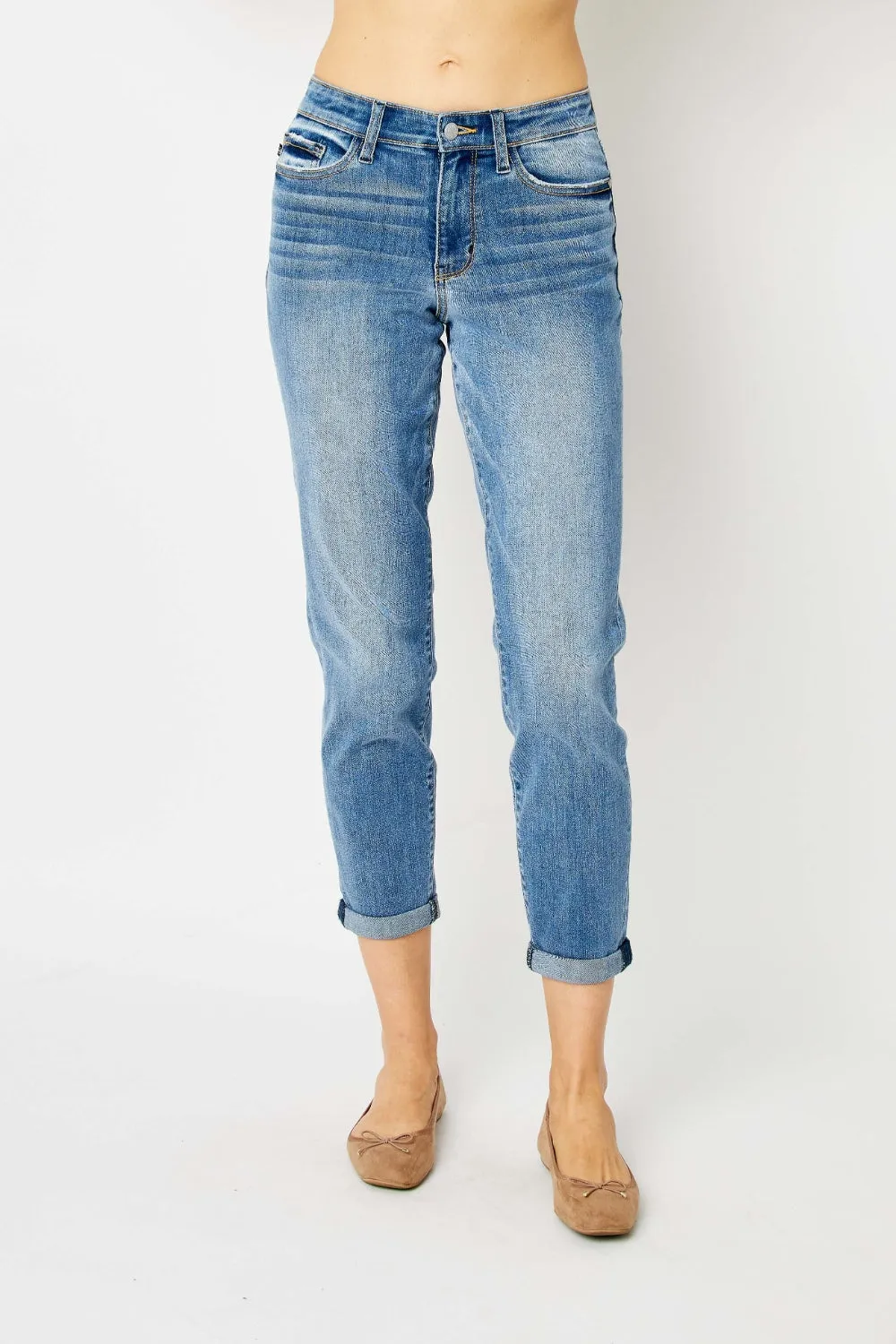 Explore More Collection - Judy Blue Full Size Cuffed Hem Slim Jeans