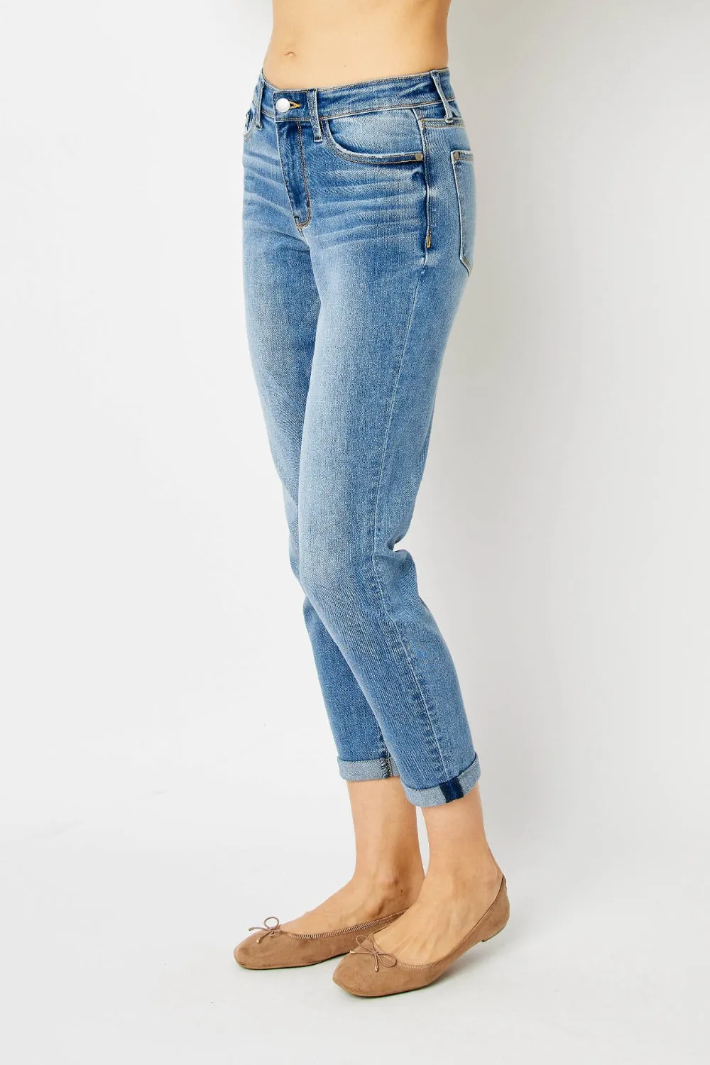 Explore More Collection - Judy Blue Full Size Cuffed Hem Slim Jeans