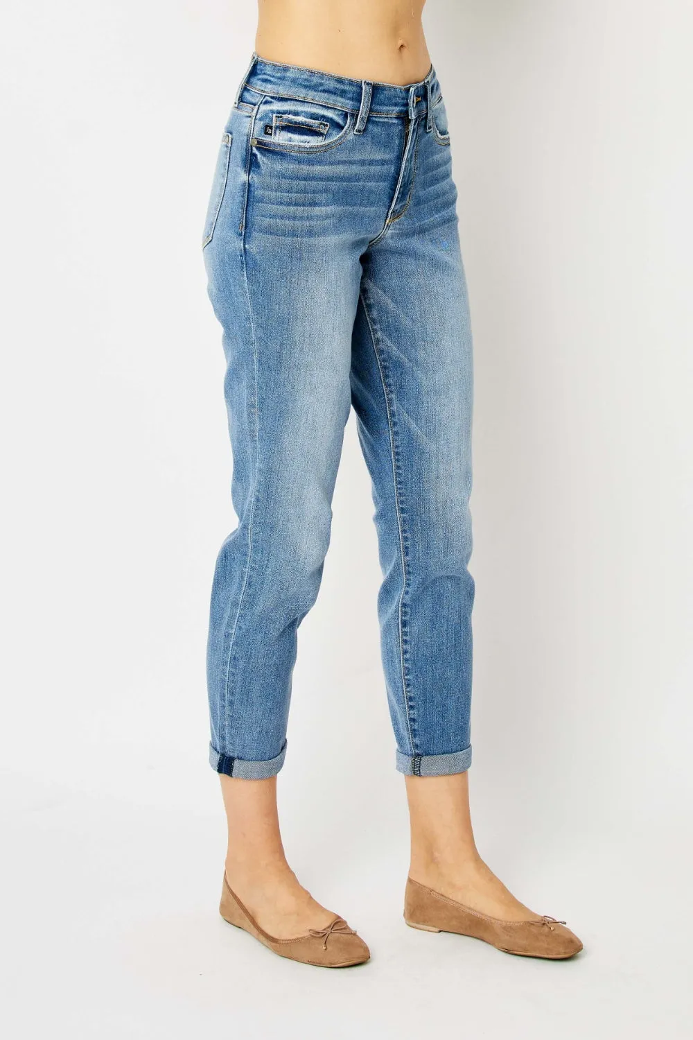 Explore More Collection - Judy Blue Full Size Cuffed Hem Slim Jeans