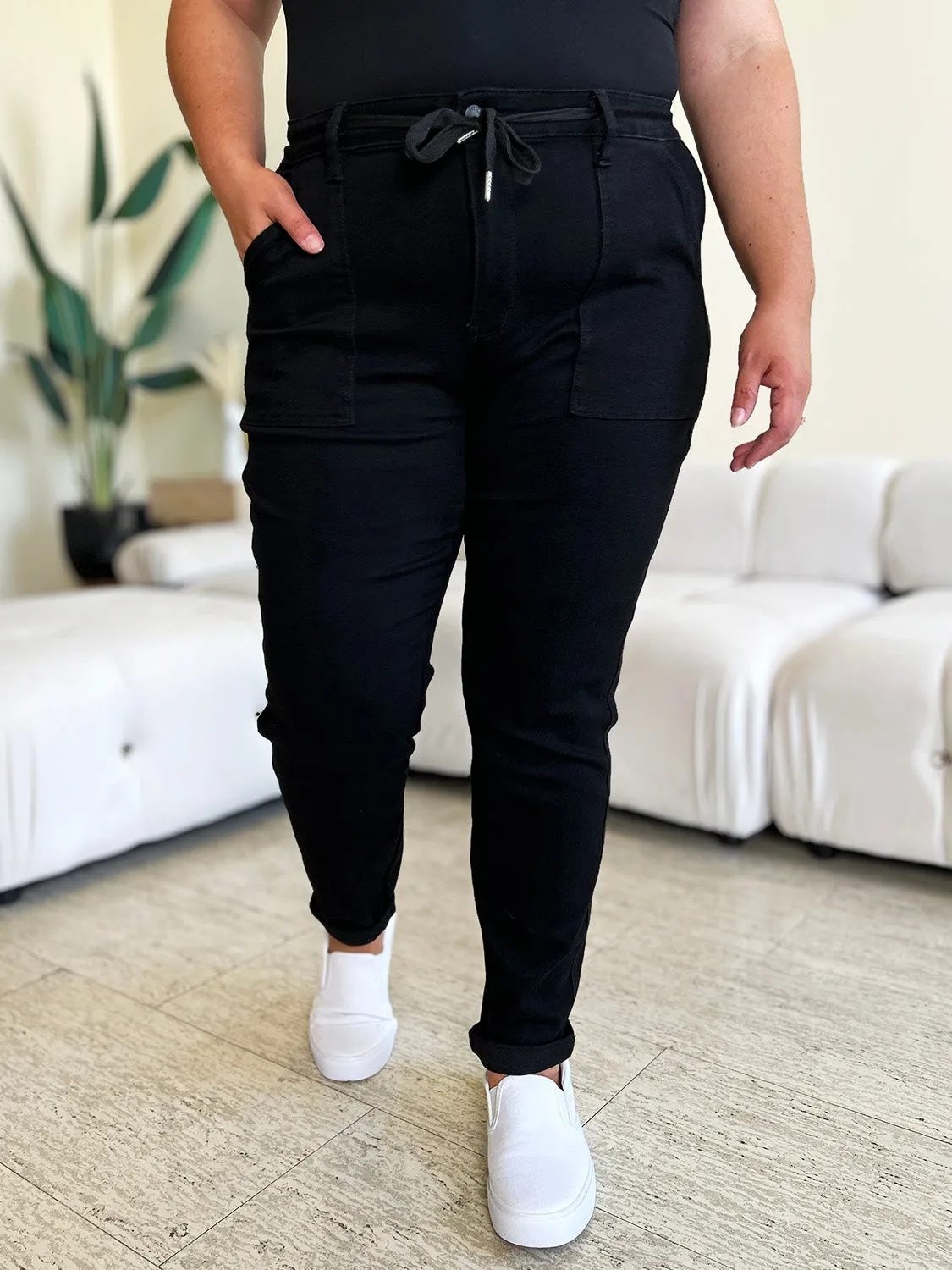 Explore More Collection - Judy Blue Full Size High Waist Double Roll Cuff Jeans