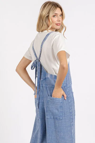 Explore More Collection - Mittoshop Textured Wide Leg Overalls