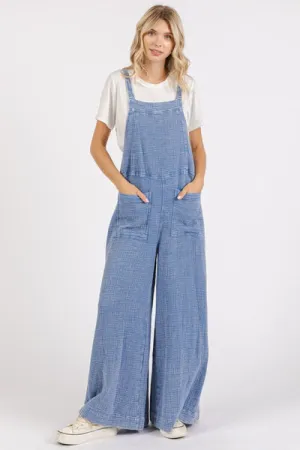 Explore More Collection - Mittoshop Textured Wide Leg Overalls