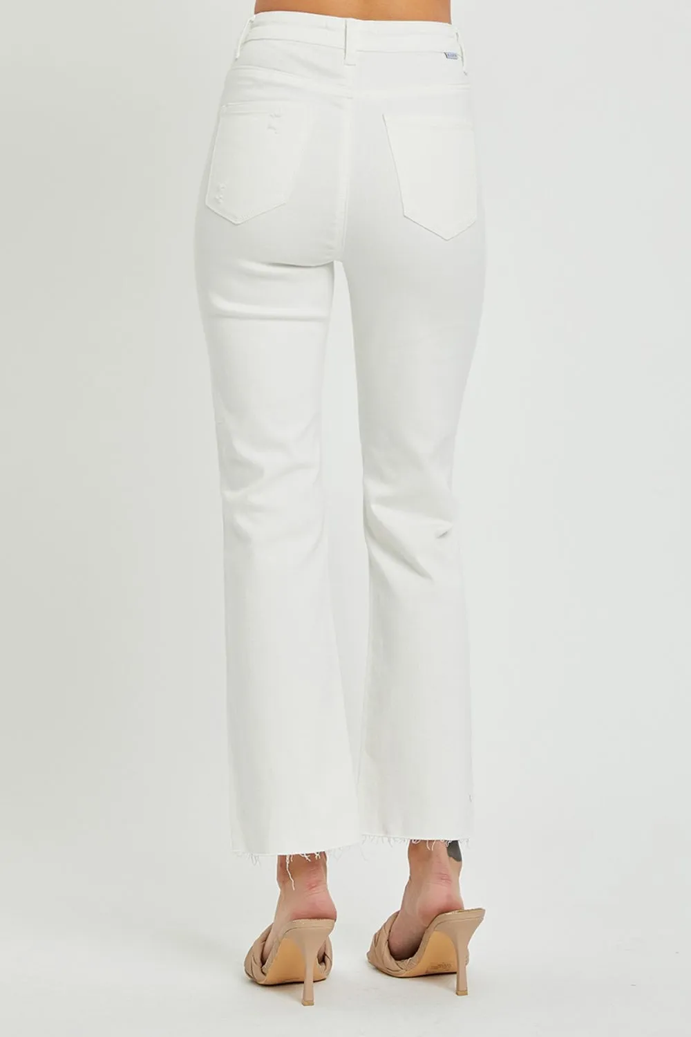 Explore More Collection - RISEN  Full Size High Rise Button Fly Straight Ankle Jeans