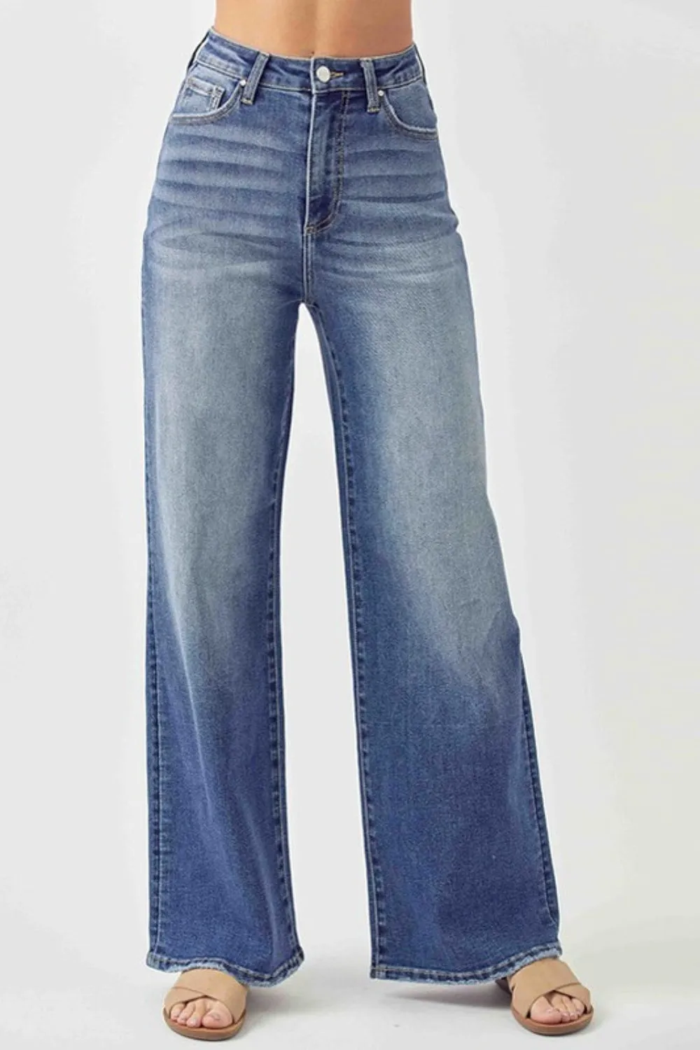 Explore More Collection - Risen Full Size High Rise Wide Leg Jeans