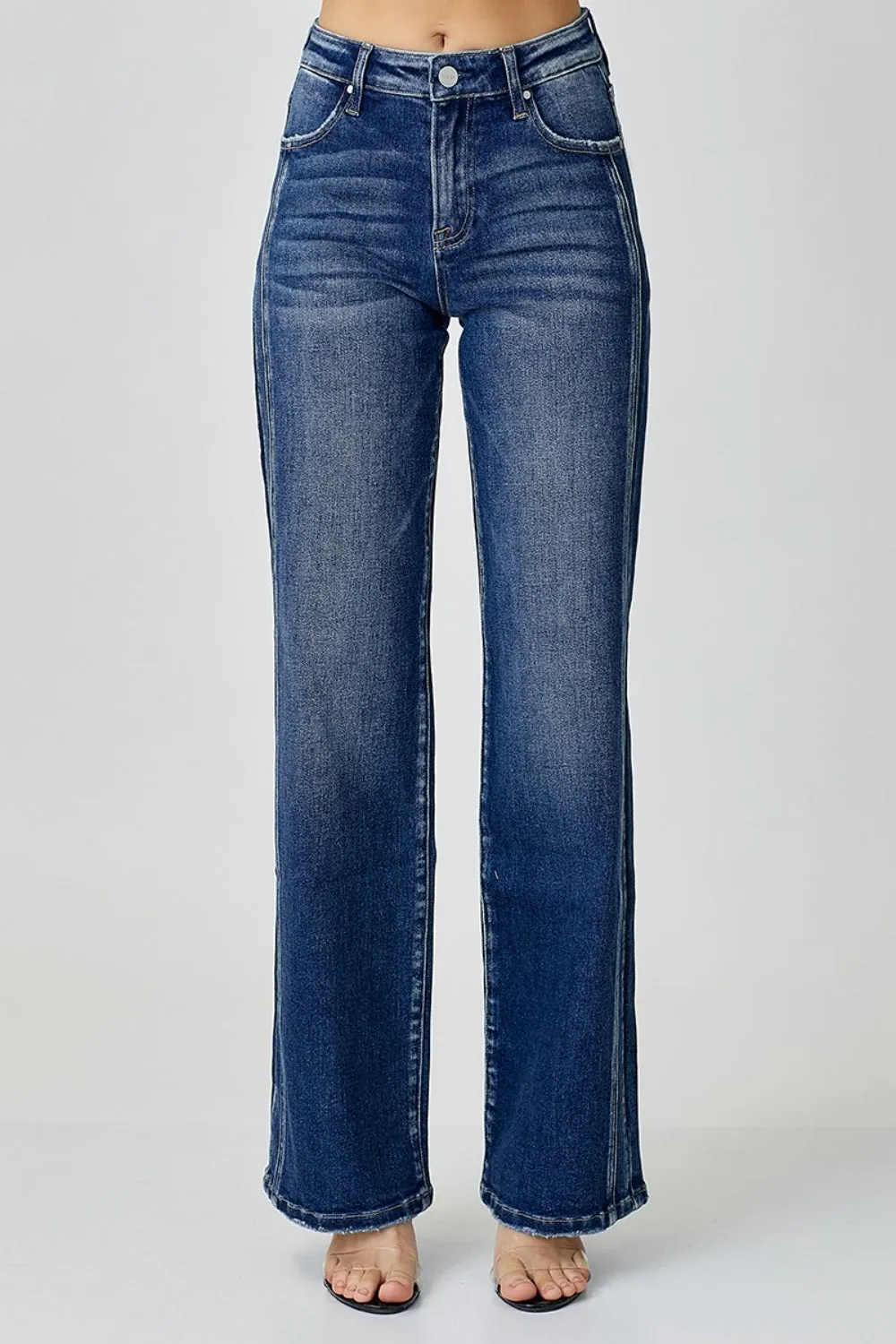 Explore More Collection - RISEN Mid Rise Straight Jeans