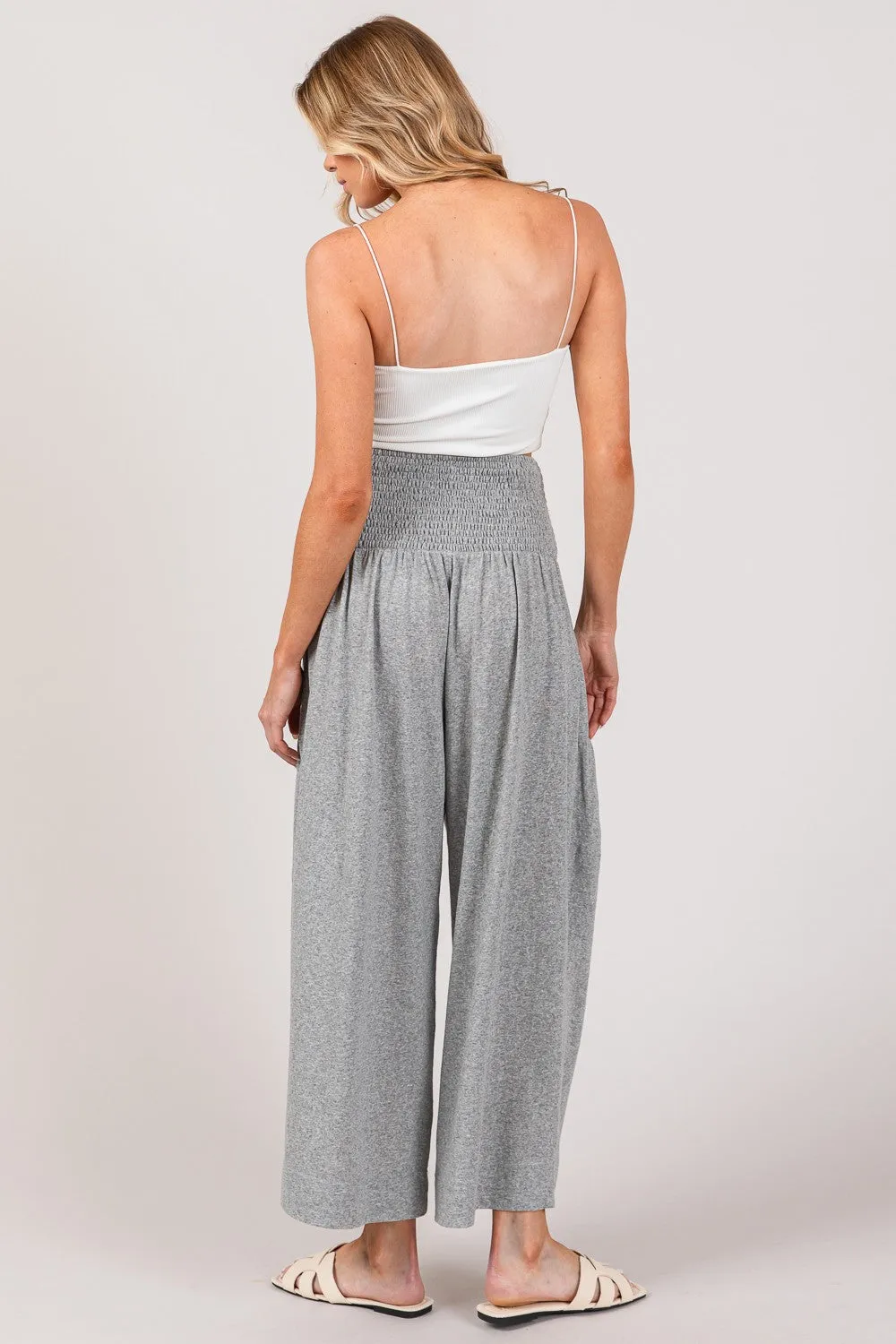 Explore More Collection - SAGE   FIG Drawstring Smocked High Waist Pants