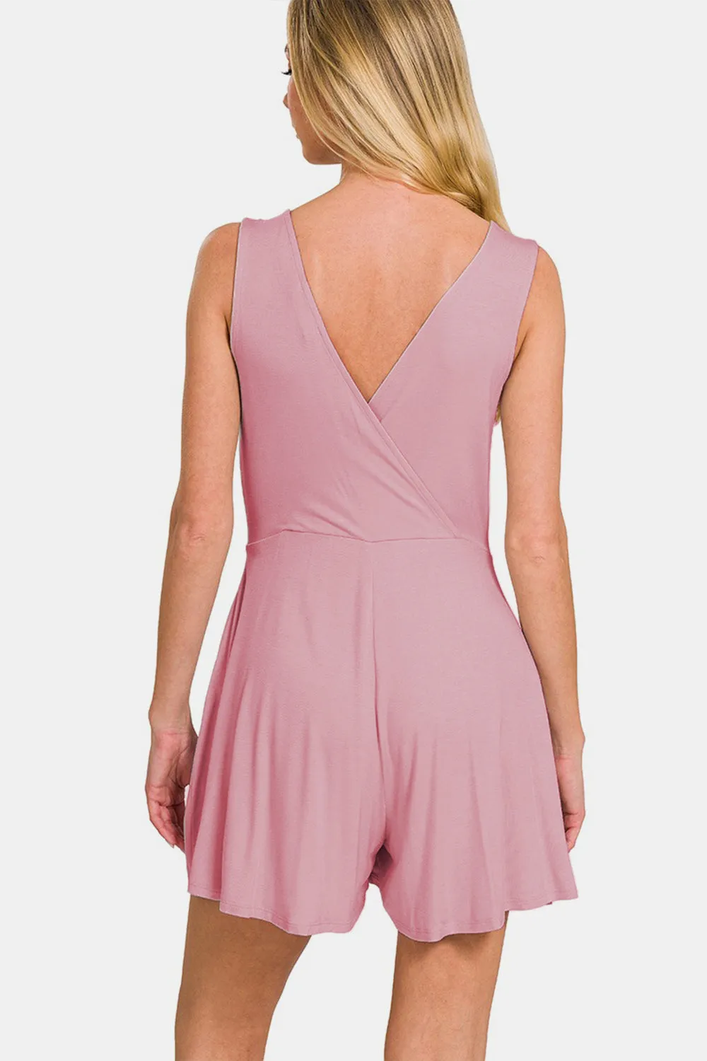 Explore More Collection - Zenana Surplice Neckline Sleeveless Romper