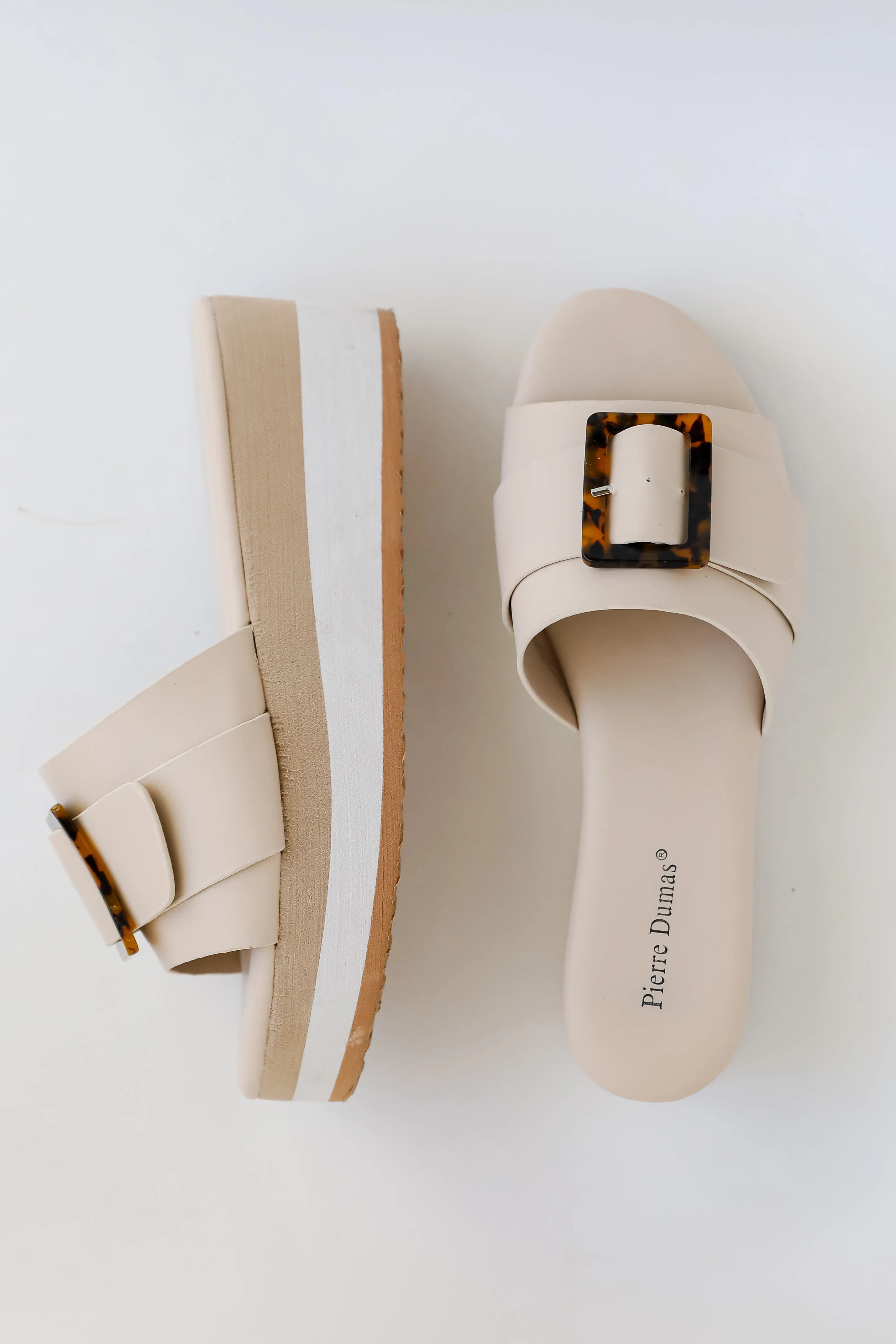 FINAL SALE - Cabana Ready Nude Platform Slide Sandals