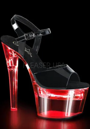 FLASHDANCE-709 [LED/ Patent Black] | PLATFORM HEELS [PREORDER]