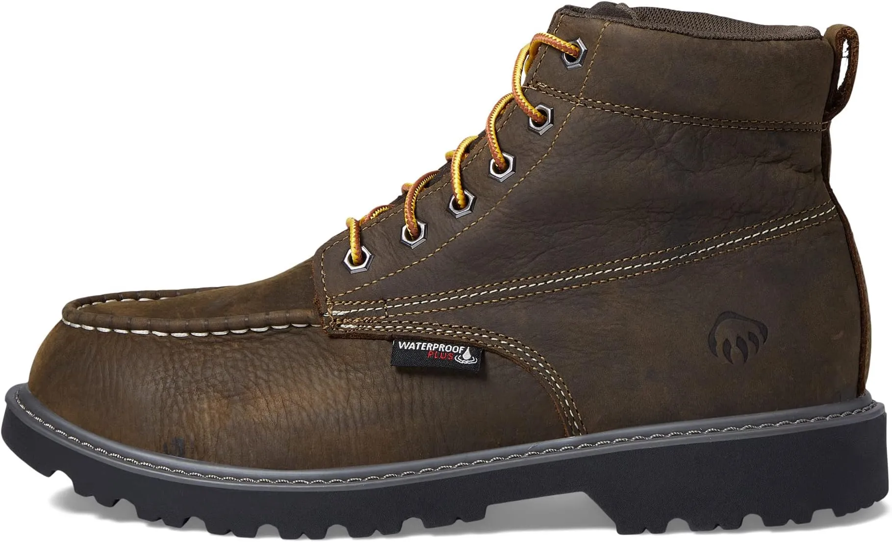 Floorhand Moc Toe Waterproof 6" Wolverine Lace-Up Boot, Dark Coffee