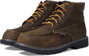 Floorhand Moc Toe Waterproof 6" Wolverine Lace-Up Boot, Dark Coffee