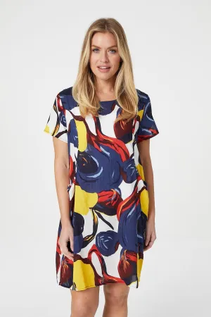 Floral Short Sleeve Shift Dress