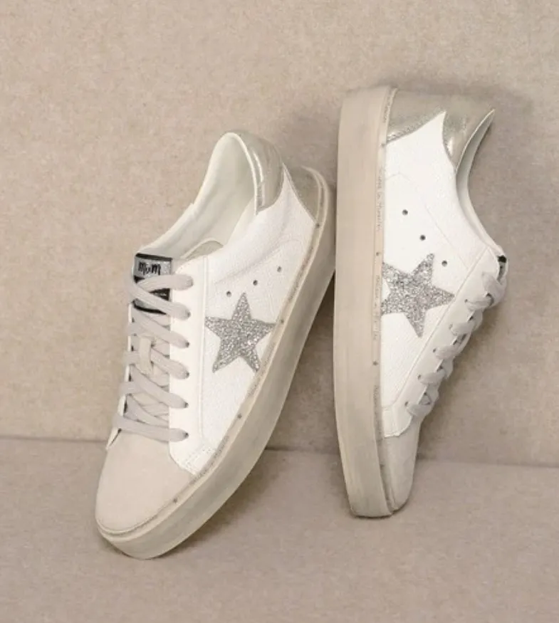 Gaby- White/Gold Star Sneaker