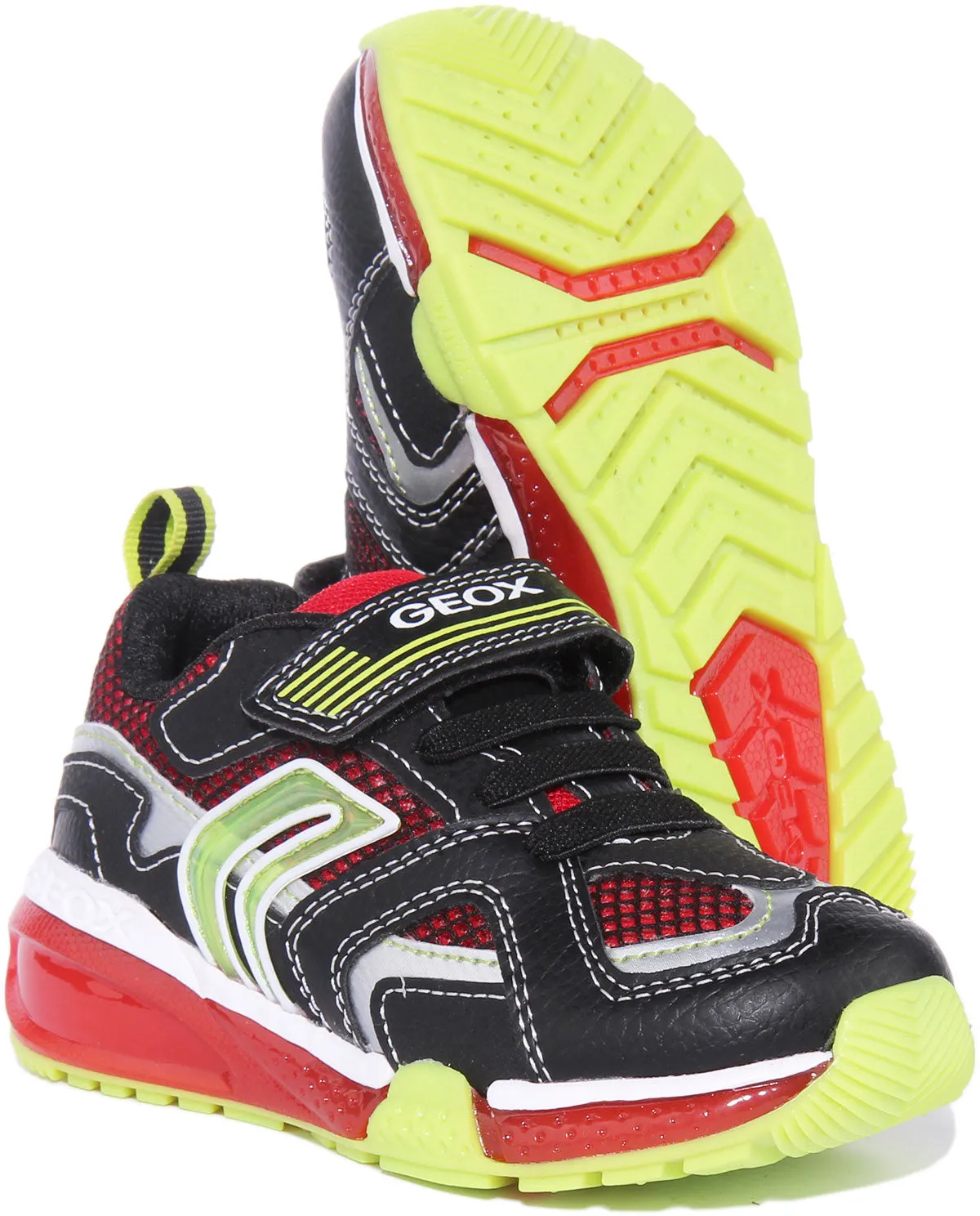 Geox J Bayonyc In Black Red For Kids