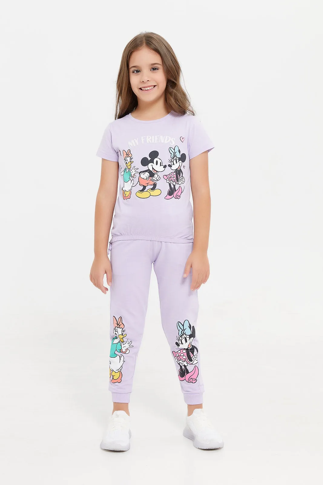 Girls Lilac Minnie And Daisy Active Pants