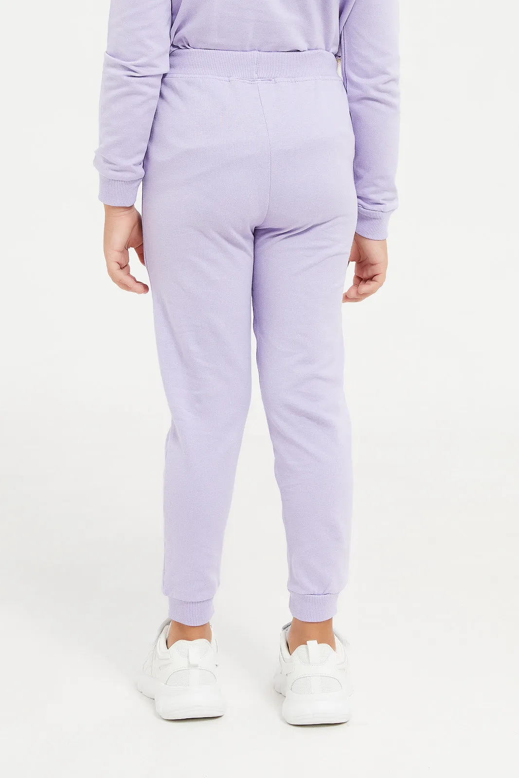 Girls Lilac Minnie And Daisy Printed Track Pants