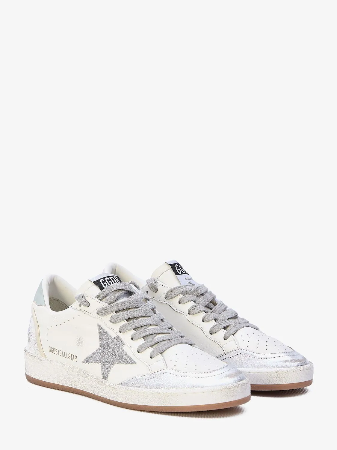 GOLDEN GOOSE Crystal Star Sneakers for Women in White, Silver, Aqua Gray, and Orchid Hush