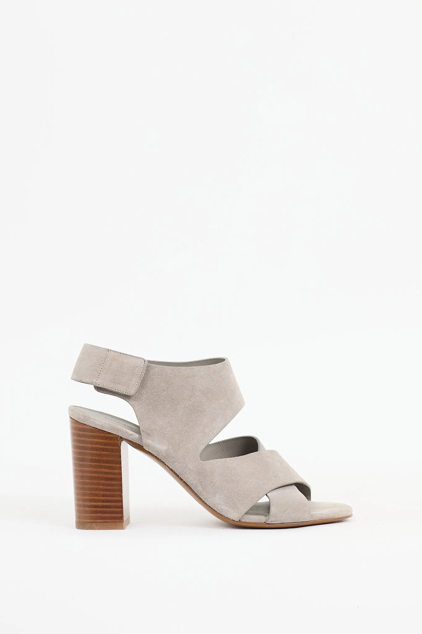 Grey Suede Farrah Cut Out Sandals