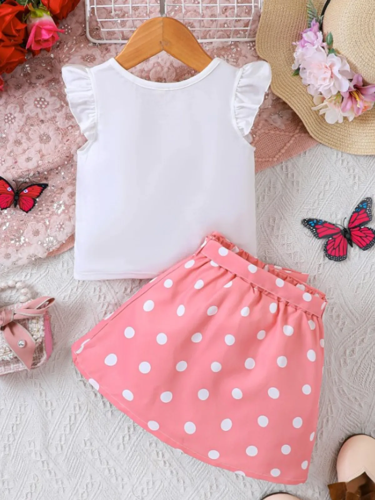 Hey Love Polka Dot Top and Skirt Set