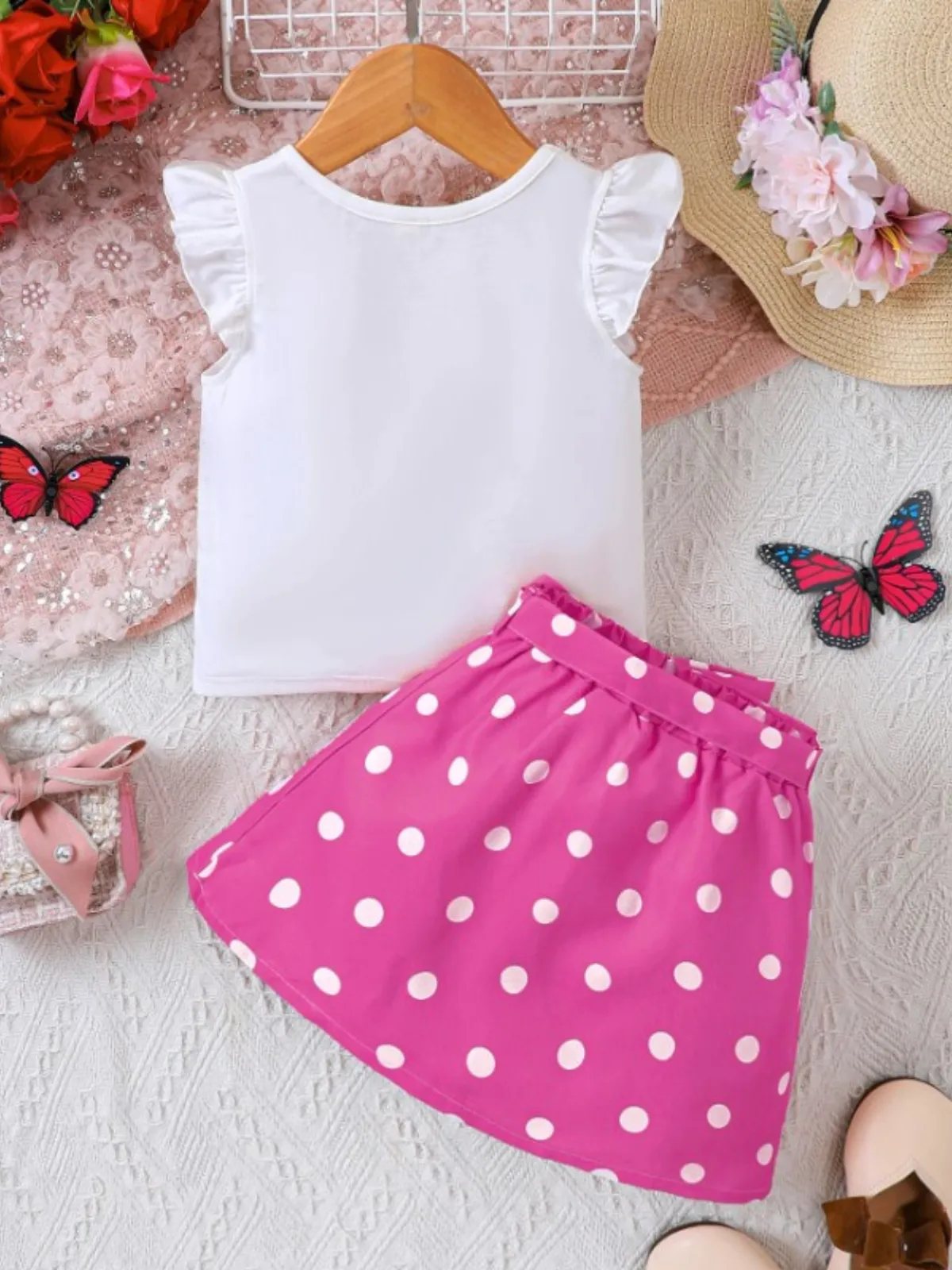 Hey Love Polka Dot Top and Skirt Set