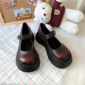 Hnzxzm Thick Bottom Japanese Round Head Jk Uniform Shoe Women's British College Retro Cute Mary Jane Platform Gothic Punk Lolita Shoes