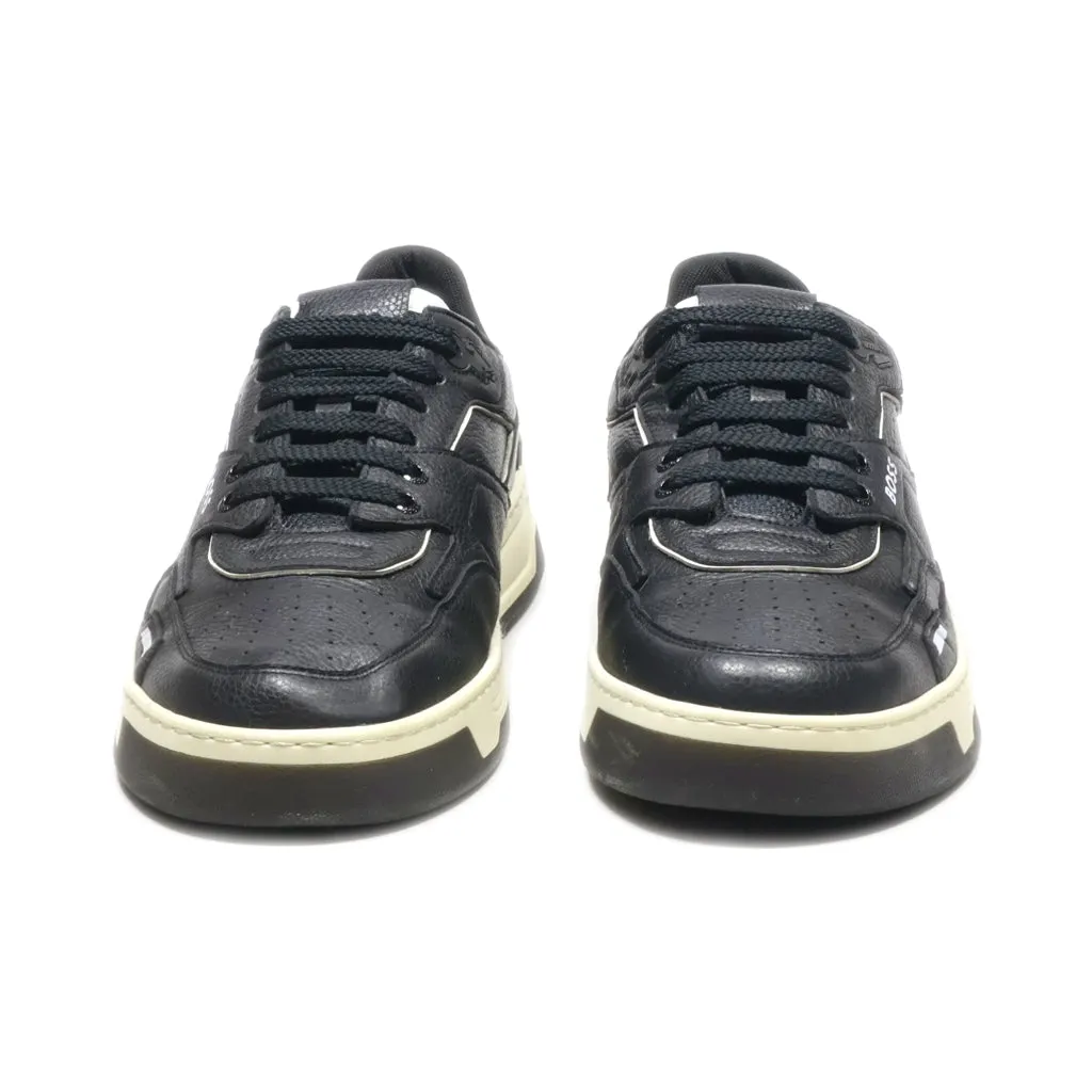 Hugo Boss Baltimore Panelled Low-Top Sneakers Leather Black Colour For Men