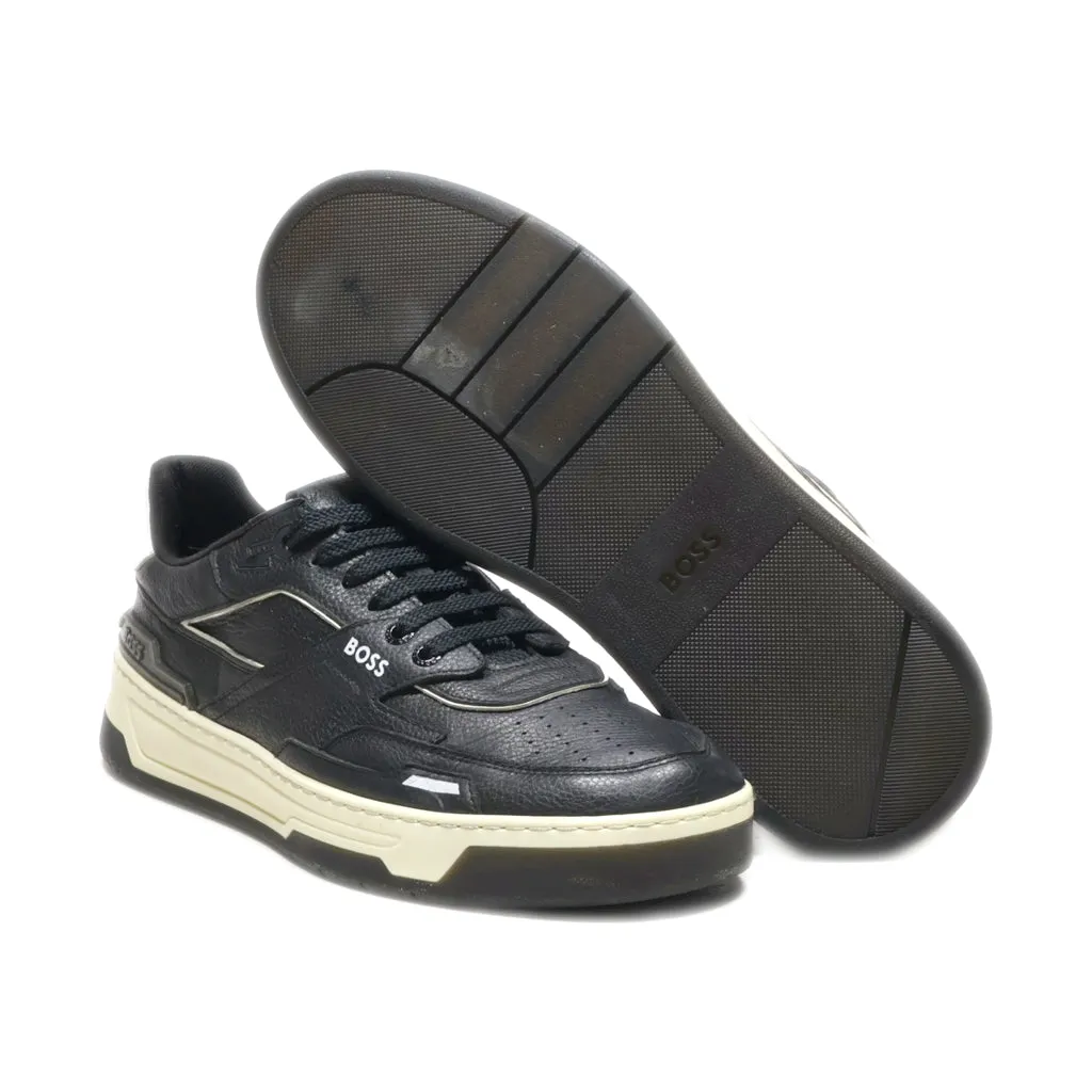 Hugo Boss Baltimore Panelled Low-Top Sneakers Leather Black Colour For Men