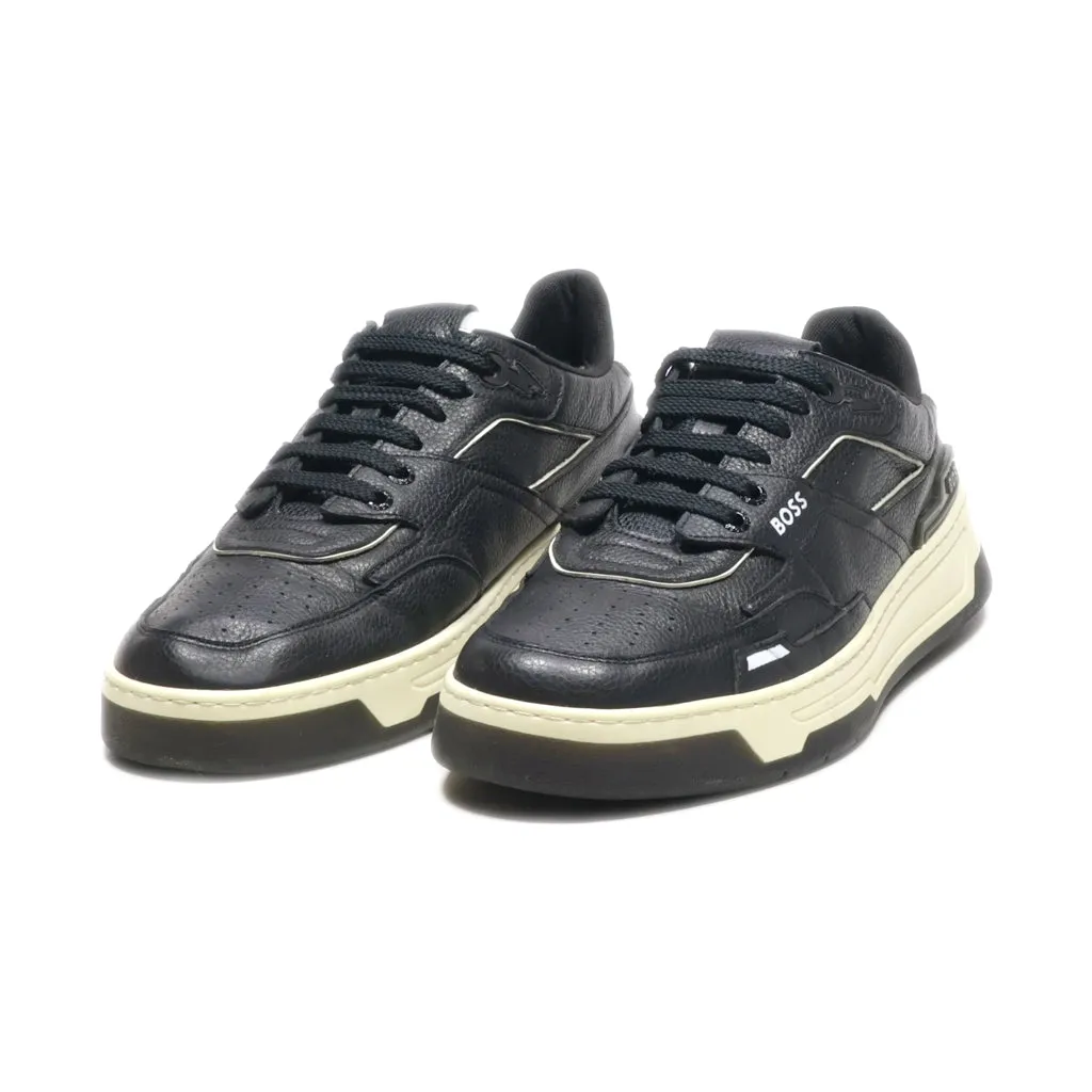 Hugo Boss Baltimore Panelled Low-Top Sneakers Leather Black Colour For Men