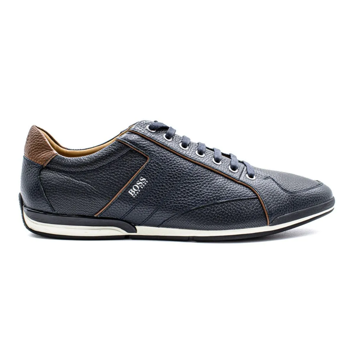 Hugo Boss Saturn Low-Top Sneakers Leather Blue Colour For Men