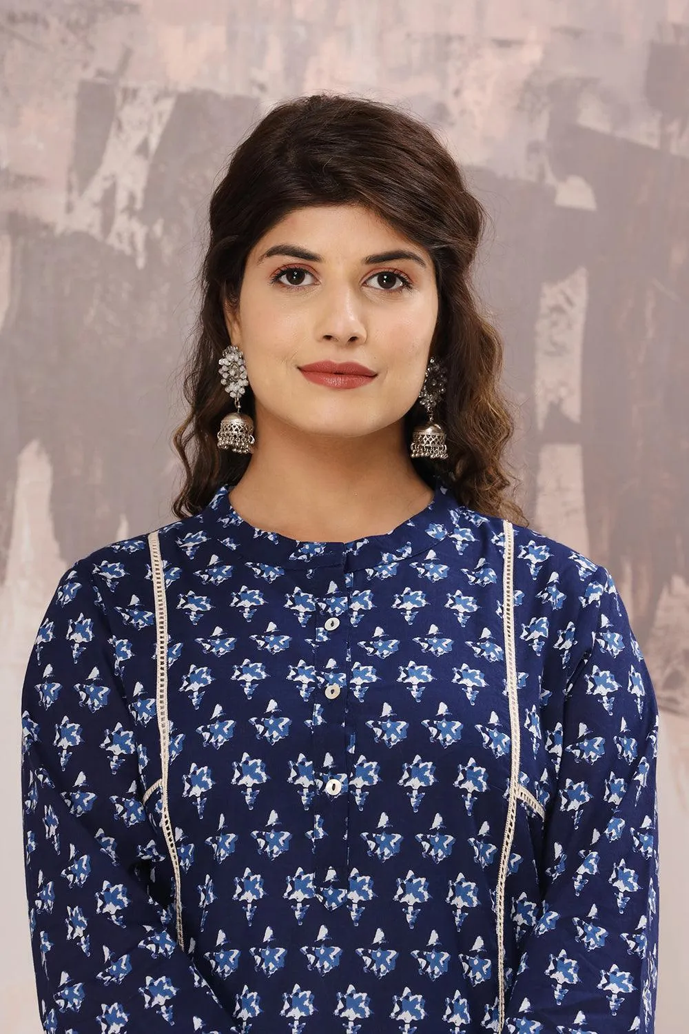 Indigo Printed Cotton Kurta