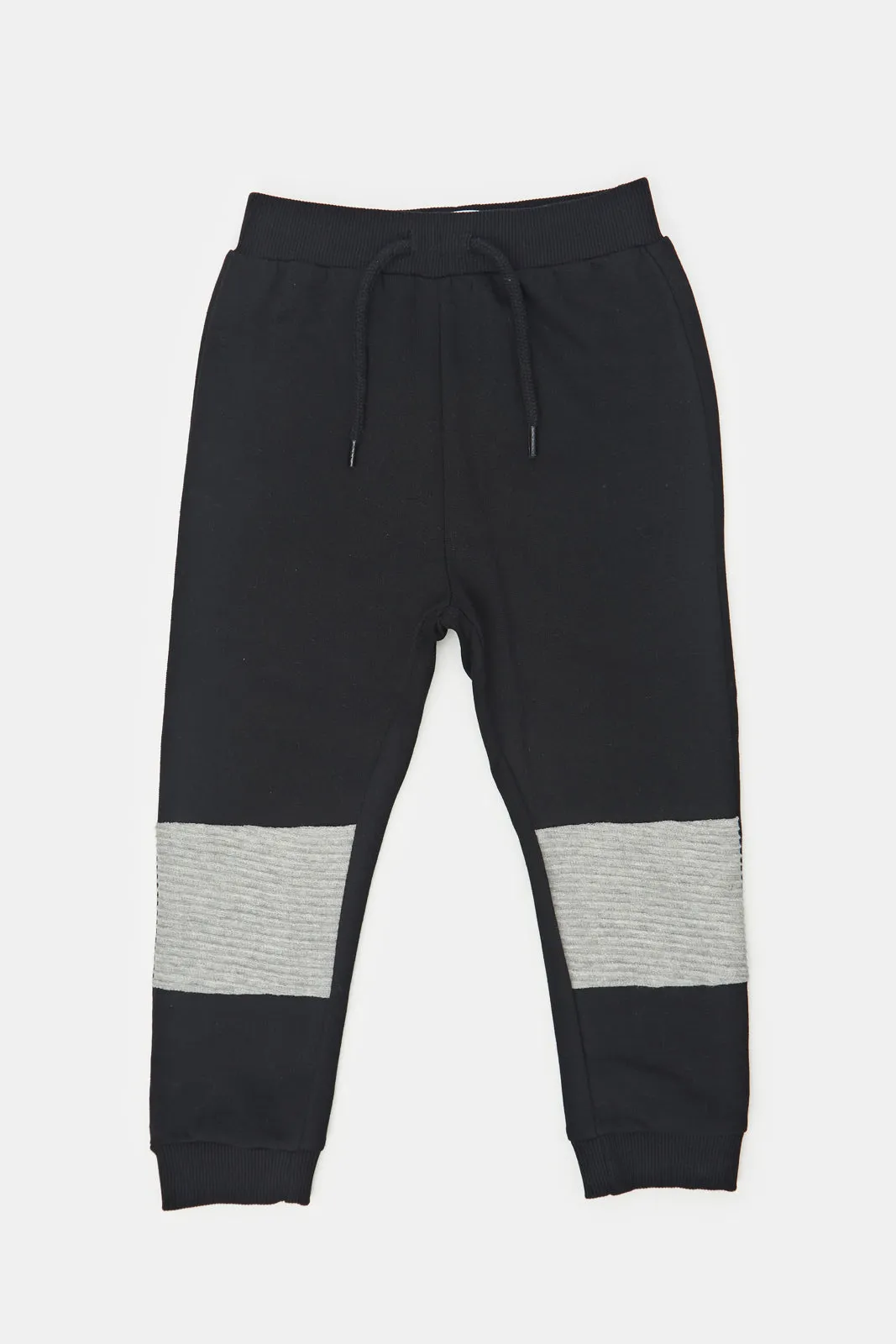 Infant Boys Black Textured Active Pants