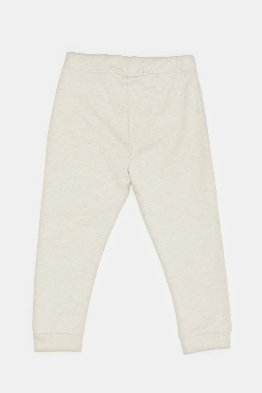 Infant Boys Ecru Mélange Plain Active Pants