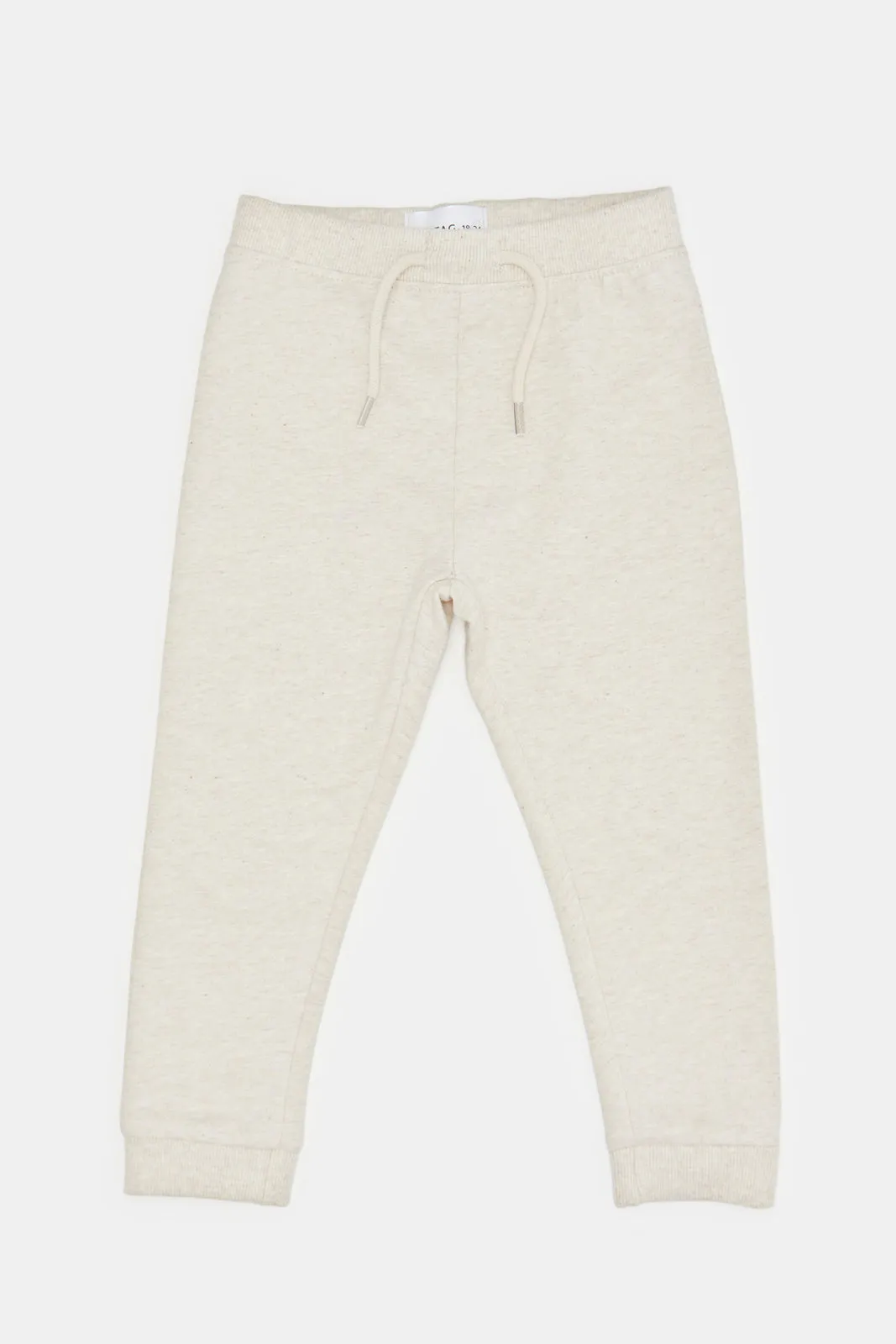 Infant Boys Ecru Mélange Plain Active Pants