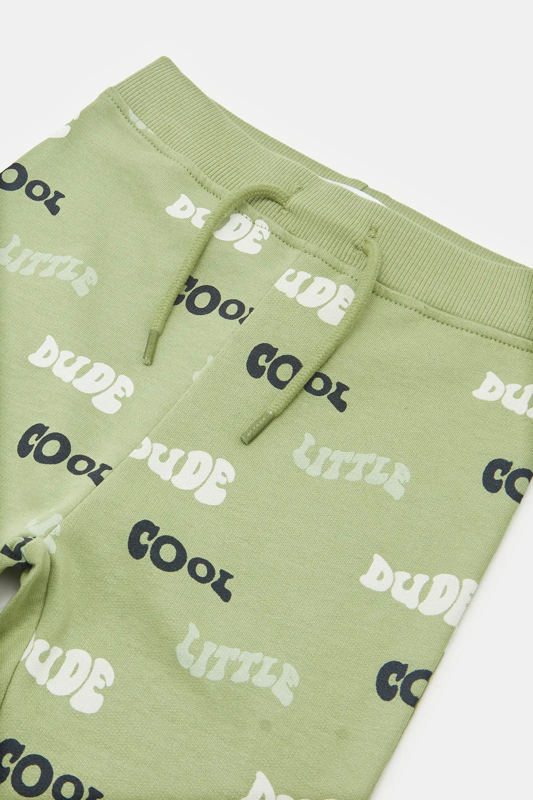 Infant Boys Green Cool Dude Printed Active Pant