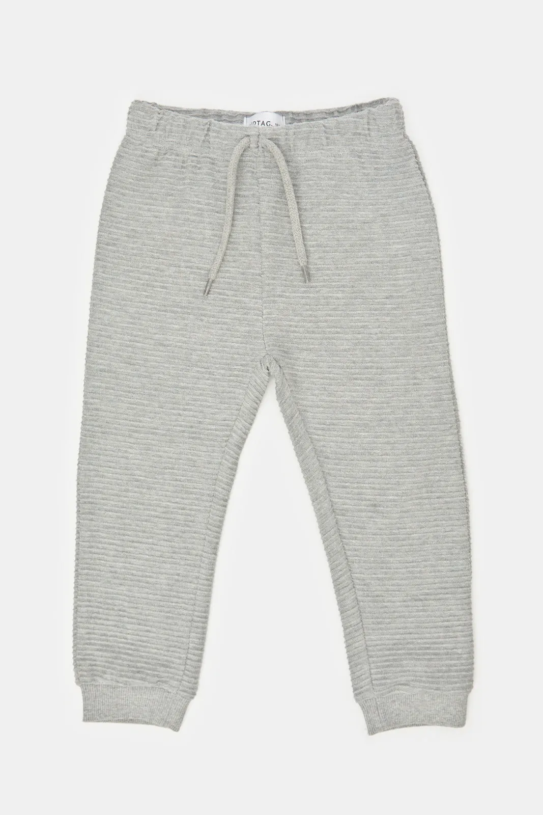 Infant Boys Grey Ribbed Active Pants